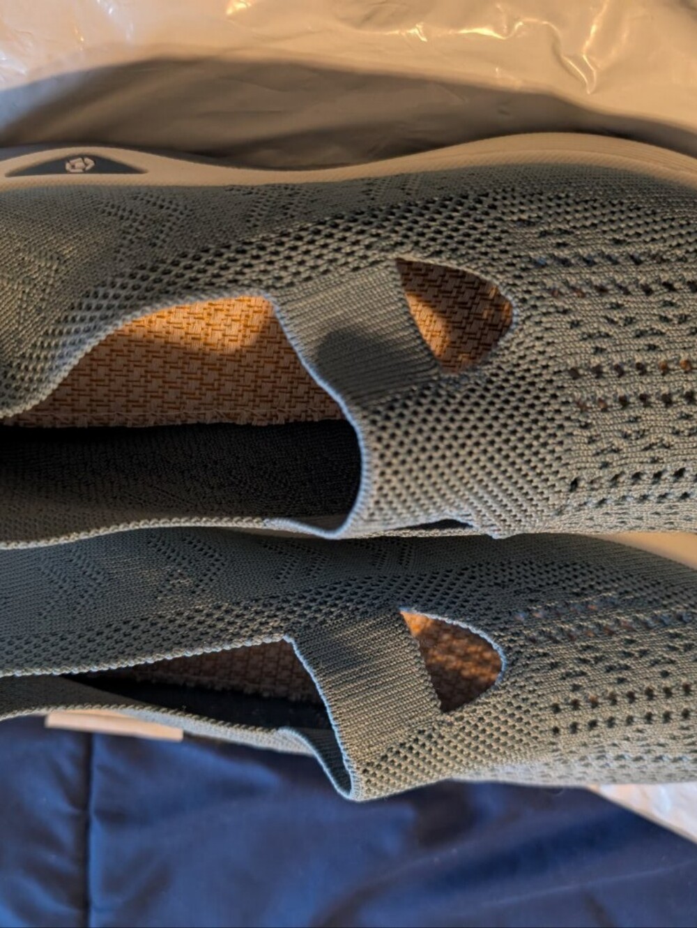 Light Blue Knit Slip-On Sneakers Size 7.5 - Picture 8 of 11